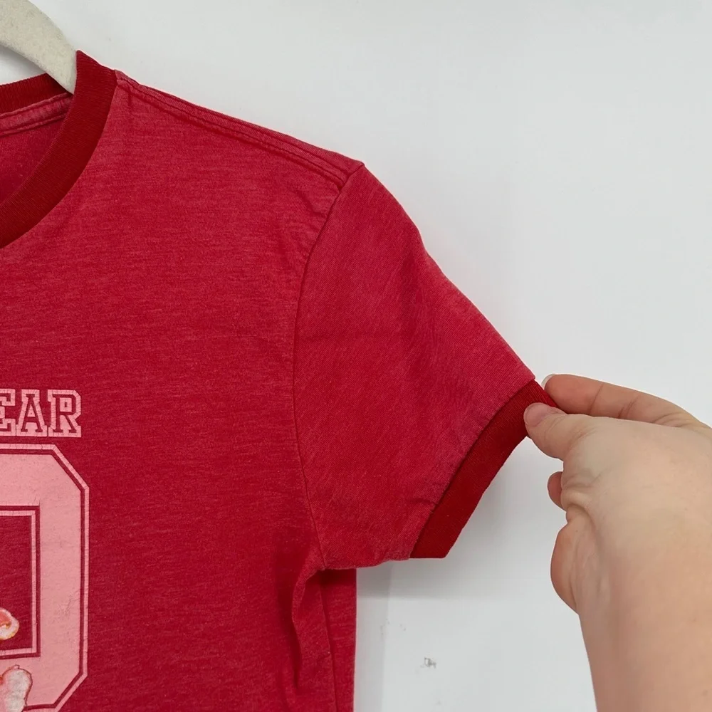 Care Bears Cheer Bear VTG Y2K Coquette Kidcore Retro Baby Tee Red T-Shirt SzS - Picture 5 of 13